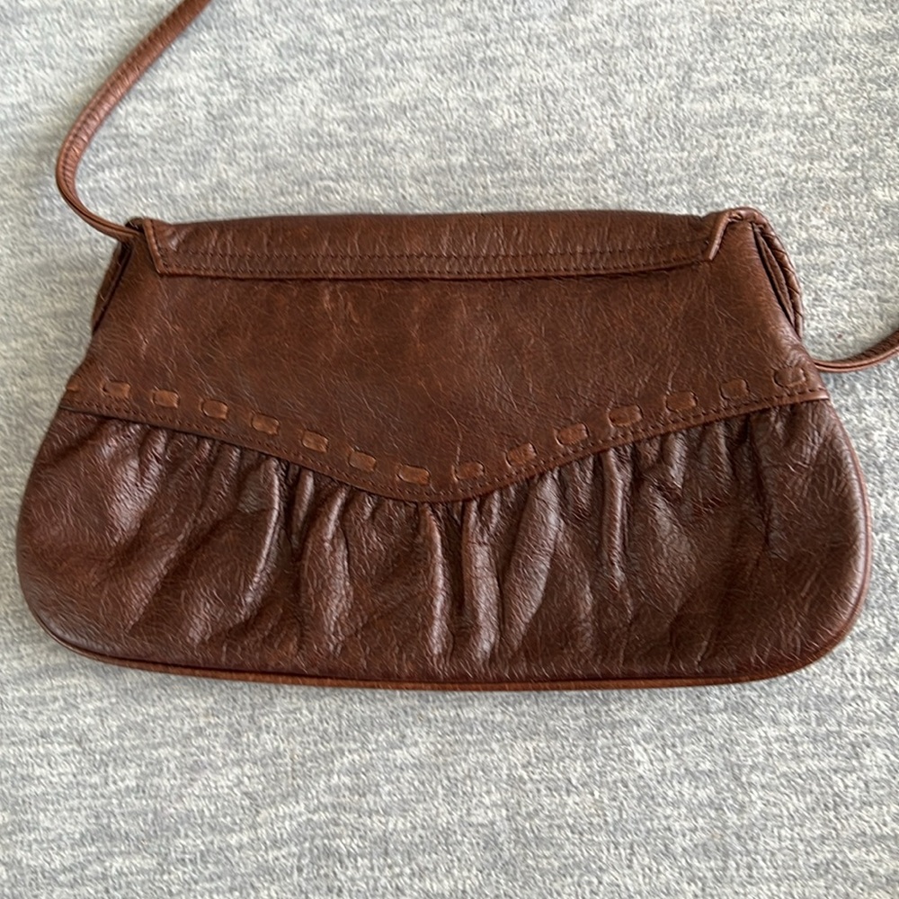 Junior Drake Convertible Handbag Vintage Flower Flap Clutch Shoulder Brown Small - Picture 5 of 16